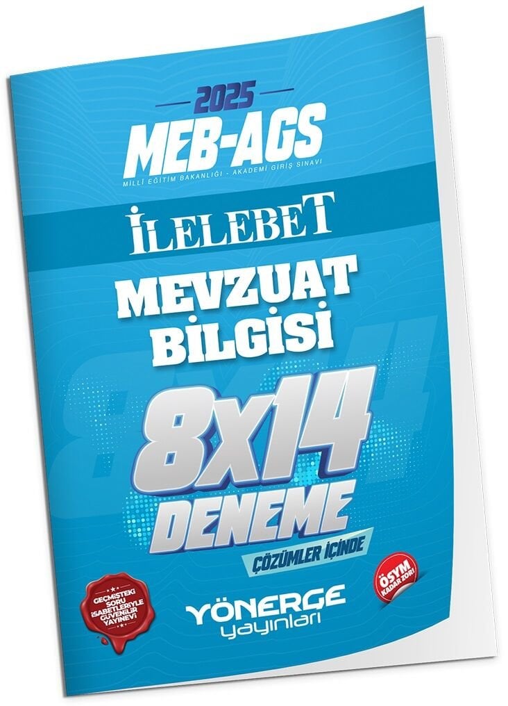 Yönerge 2025 MEB-AGS Mevzuat Bilgisi İLELEBET 8x14 Deneme Çözümlü Yönerge Yayınları