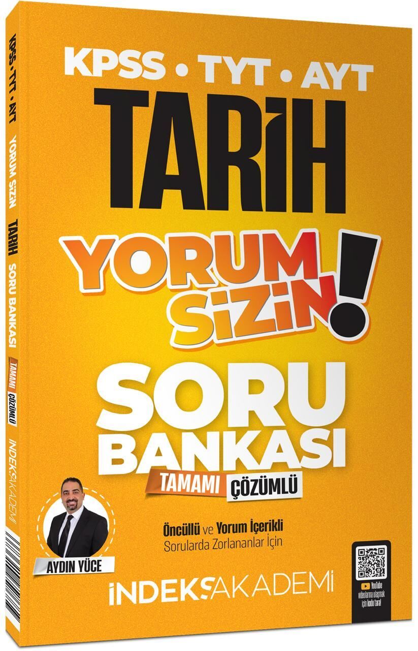 İndeks Akademi KPSS TYT AYT Tarih Yorum Sizin Soru Bankası Çözümlü - Aydın Yüce İndeks Akademi Yayıncılık