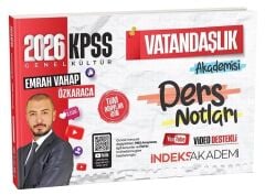 İndeks Akademi 2026 KPSS Vatandaşlık Akademisi Video Ders Notları - Emrah Vahap Özkaraca İndeks Akademi Yayıncılık
