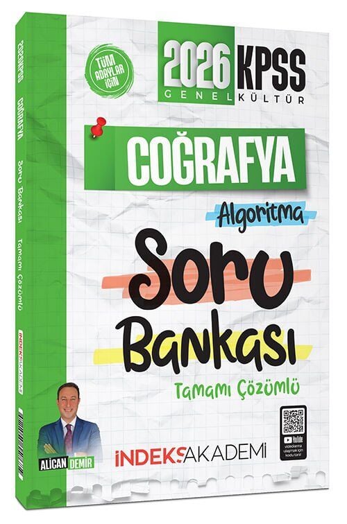 İndeks Akademi 2026 KPSS Coğrafya Algoritma Soru Bankası Çözümlü - Alican Demir İndeks Akademi Yayıncılık