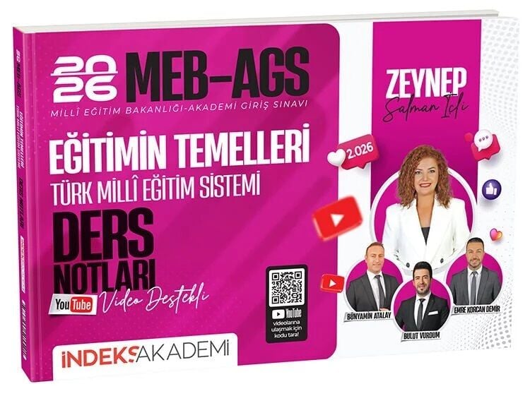 İndeks Akademi 2026 MEB-AGS Eğitimin Temelleri ve Türk Milli Eğitim Sistemi Video Ders Notları - Zeynep Salman İçli İndeks Akademi Yayıncılık