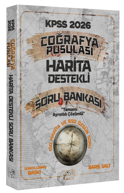 CBA Yayınları 2026 KPSS Coğrafya Pusulası Harita Destekli Soru Bankası Çözümlü - Barış Salt CBA Yayınları