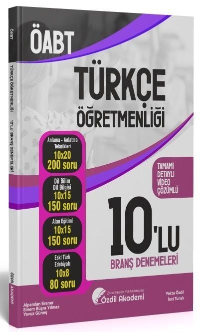 Özdil Akademi ÖABT Türkçe Öğretmenliği 10 Deneme Çözümlü - Yekta Özdil Özdil Akademi - İADESİZ
