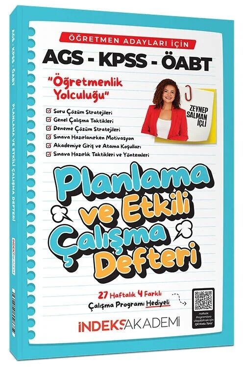 İndeks Akademi 2026 MEB-AGS ÖABT Öğretmenlik Yolculuğu Planlama ve Etkili Çalışma Defteri - Zeynep Salman İçli İndeks Akademi Yayıncılık - İADESİZ