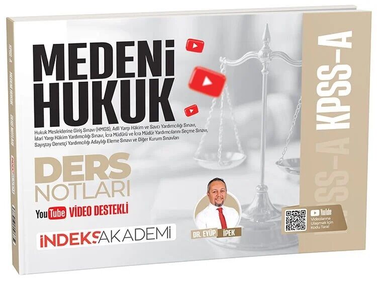 İndeks Akademi KPSS A Grubu Medeni Hukuk Video Ders Notları - Eyüp İpek İndeks Akademi Yayıncılık