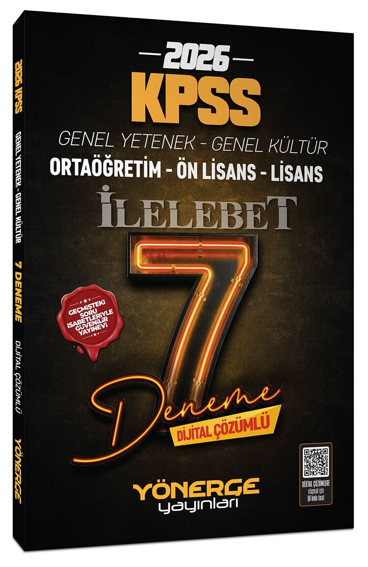 Yönerge 2026 KPSS Genel Yetenek Genel Kültür İlelebet 7 Deneme Çözümlü Yönerge Yayınları