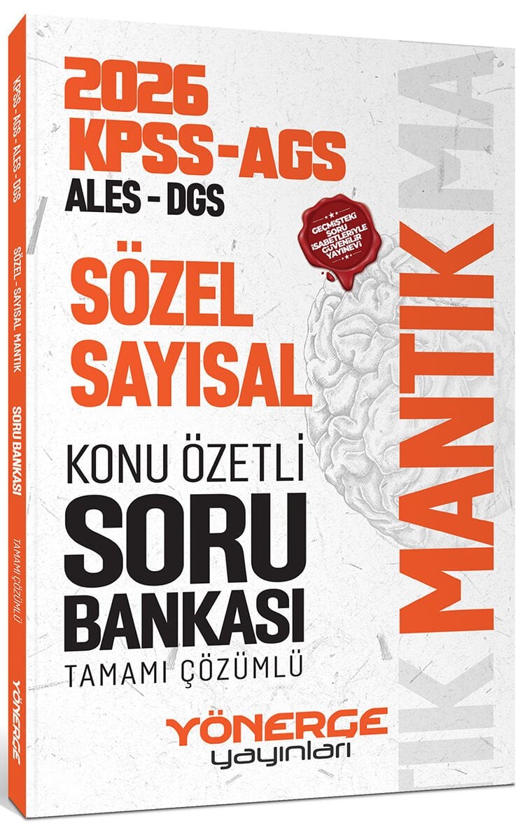 Yönerge 2026 KPSS MEB-AGS ALES DGS Sözel Sayısal Mantık Konu Özetli Soru Bankası Çözümlü Yönerge Yayınları