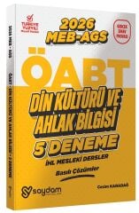 Saydam 2026 ÖABT MEB-AGS Din Kültürü ve Ahlak Bilgisi Öğretmenliği 5 Deneme Çözümlü - Cesim Karadağ Saydam Yayınları - İADESİZ
