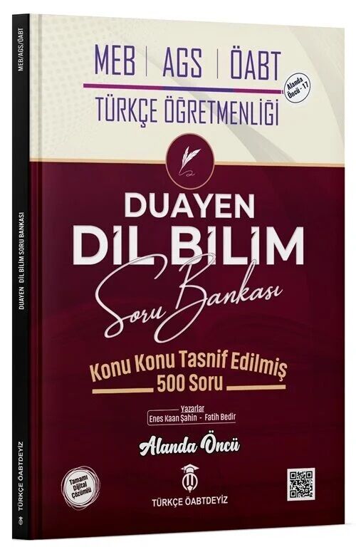 Türkçe ÖABTDEYİZ ÖABT MEB-AGS Türkçe Öğretmenliği Dil Bilim Duayen Soru Bankası - Enes Kaan Şahin, Fatih Bedir Türkçe ÖABTDEYİZ - İADESİZ