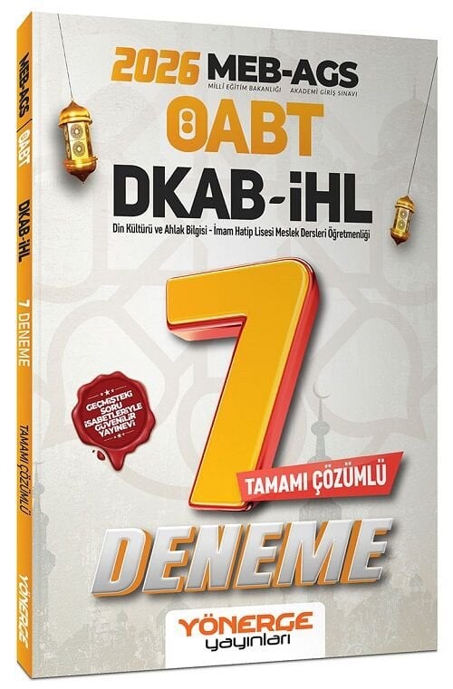 Yönerge 2026 ÖABT MEB-AGS DKAB Din Kültürü ve Ahlak Bilgisi,  İmam Hatip Lisesi Öğretmenliği 7 Deneme Çözümlü  Yönerge Yayınları - İADESİZ