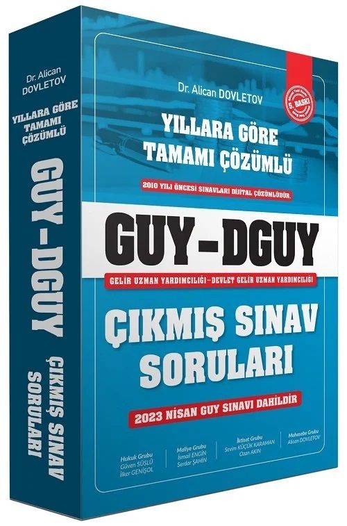 Alican Dovletov 2024 GUY DGUY Gelir Uzman Yardımcılığı Çıkmış Sınav Soruları 5. Baskı Alican Dovletov - İADESİZ